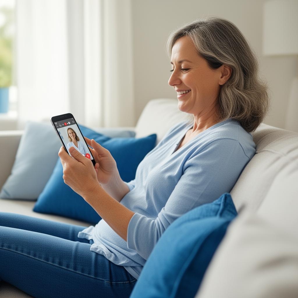Paciente em consulta por vídeo
